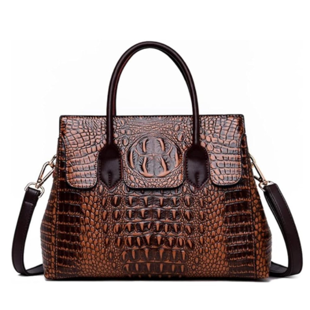 Crocodile Pattern Shoulder Crossbody Bag